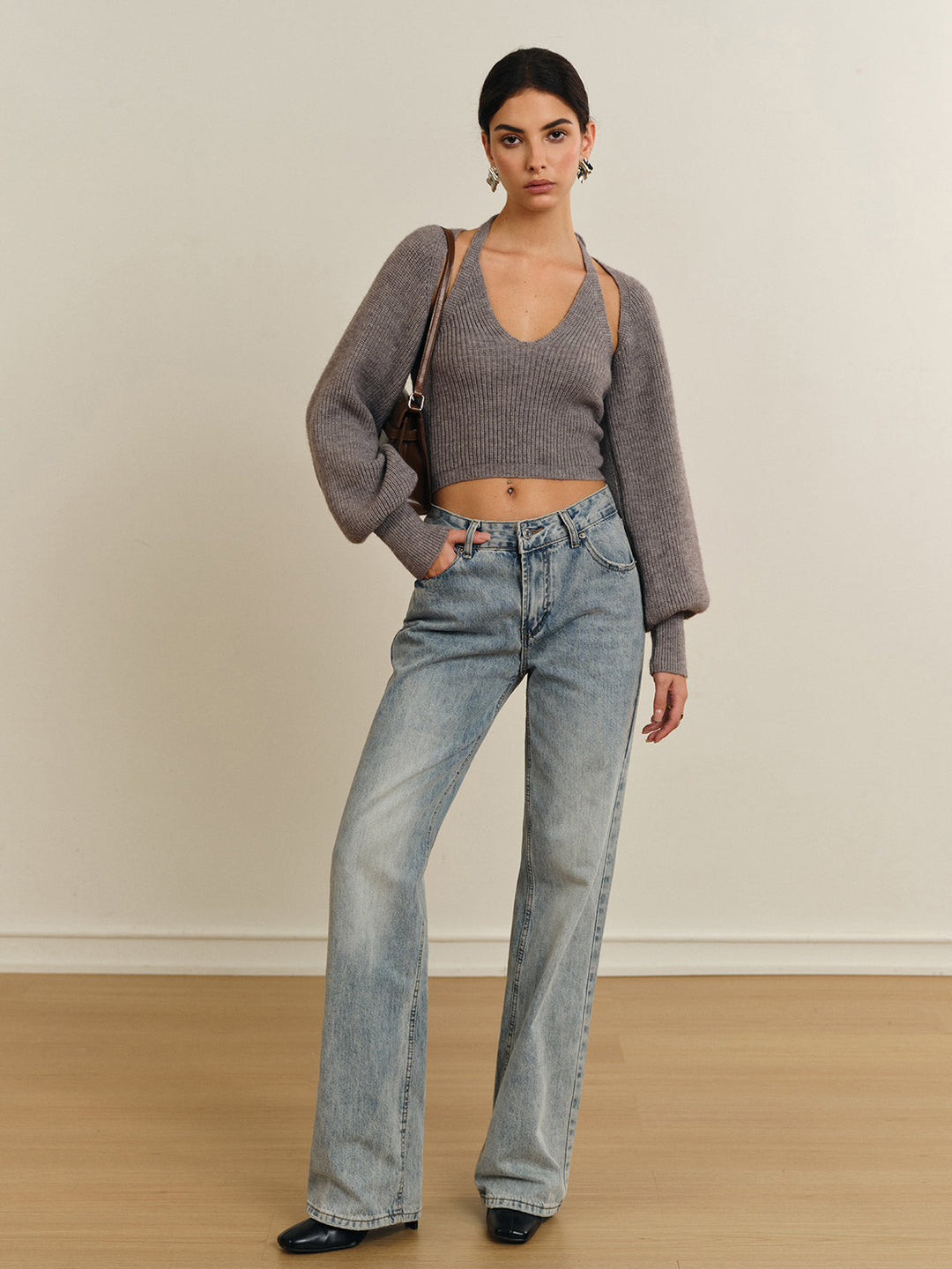 Pull Tricot Sweatsà Manches Chauve-souris