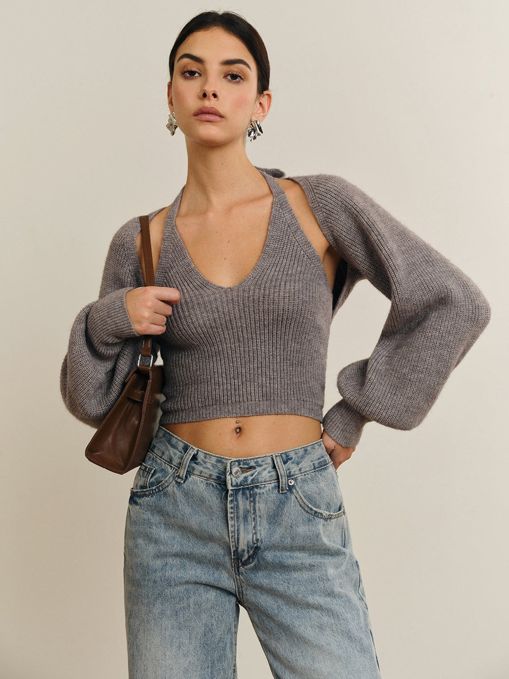 Pull Tricot Sweatsà Manches Chauve-souris