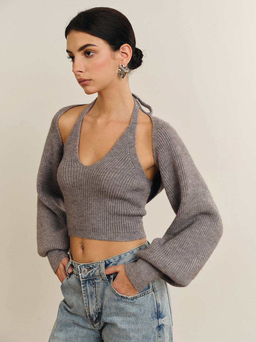 Pull Tricot Sweatsà Manches Chauve-souris