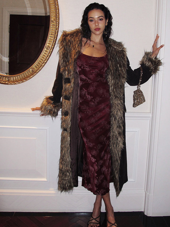 Robe Cami en Velours Rouge