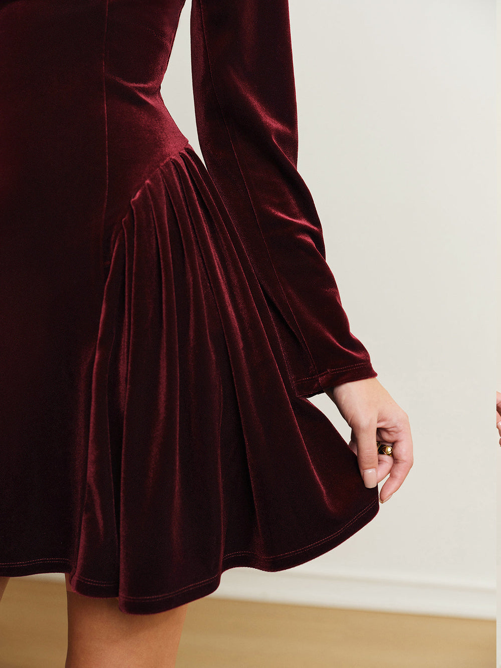 Robe à volants en velours