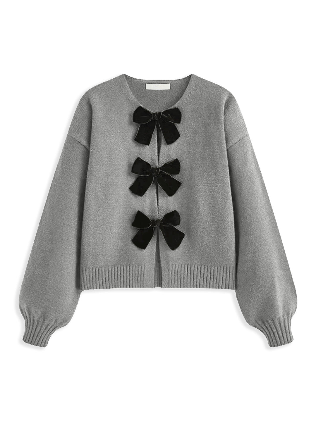 Sweater à manches lanterne avec nœud en velours