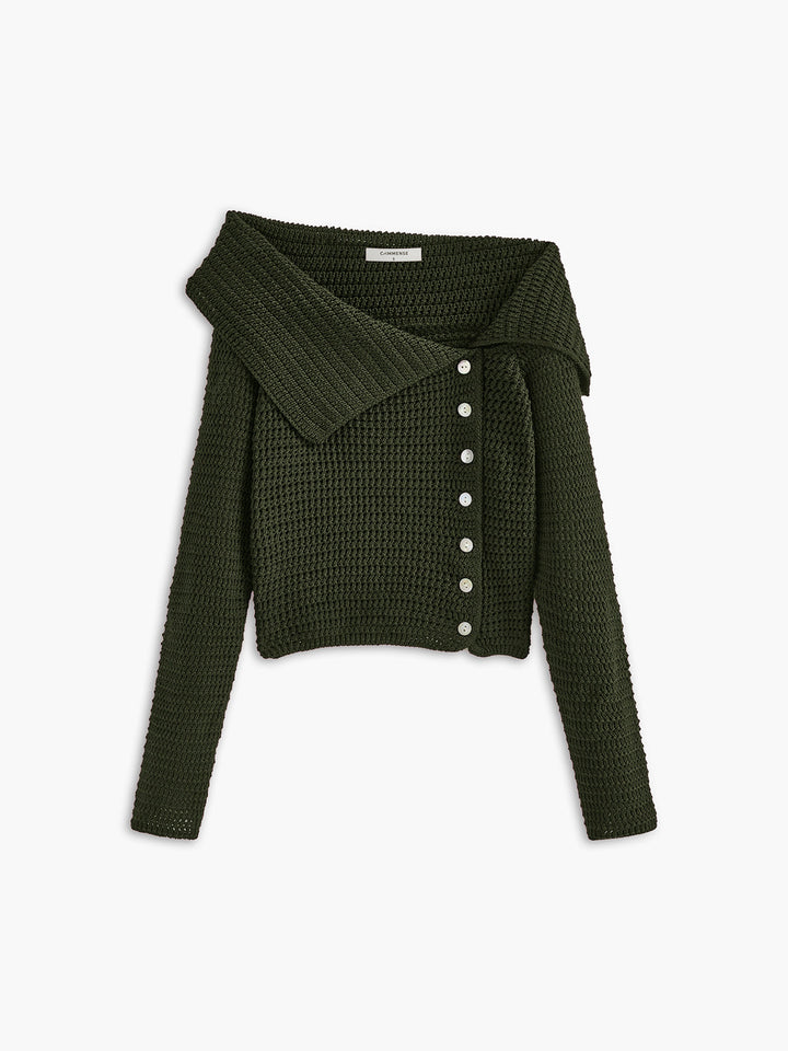 Haut en tricot à poitrine asymétrique
