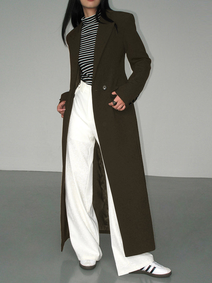 Manteau Blazer à Col Poche