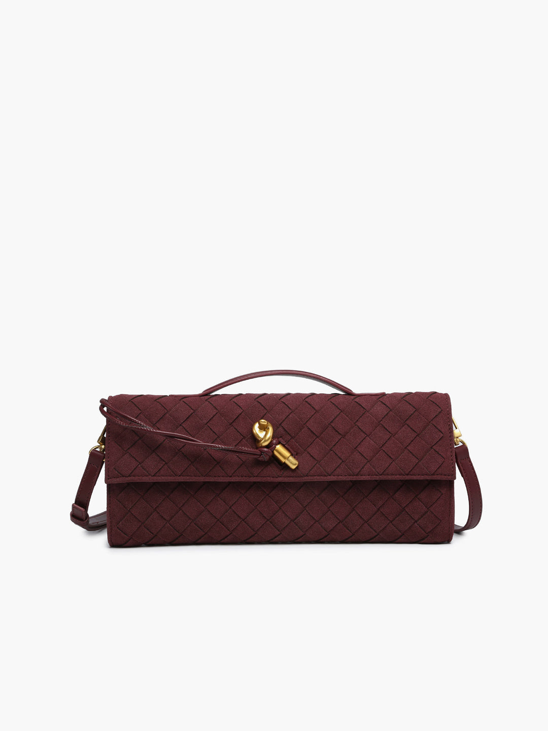 Sac pochette en daim à rabat