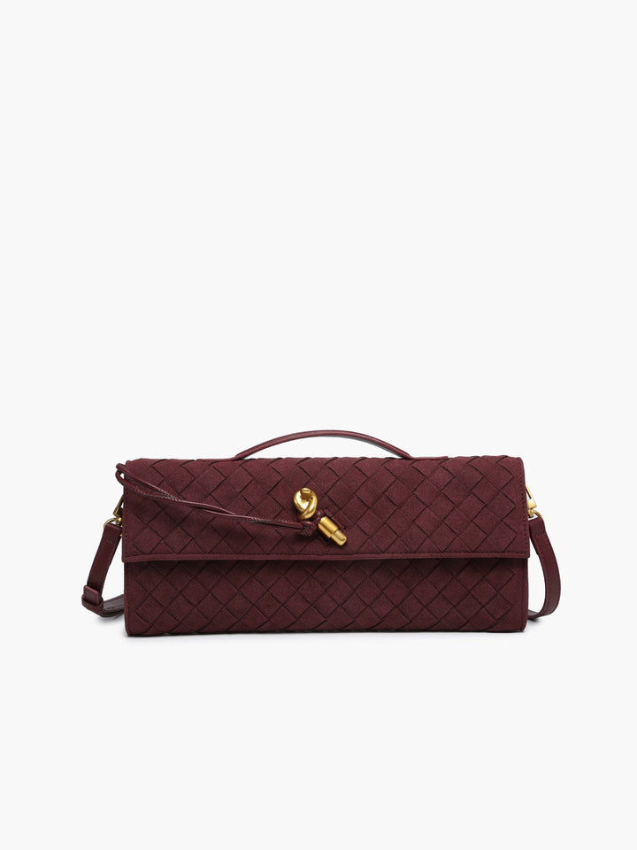 Sac pochette en daim à rabat