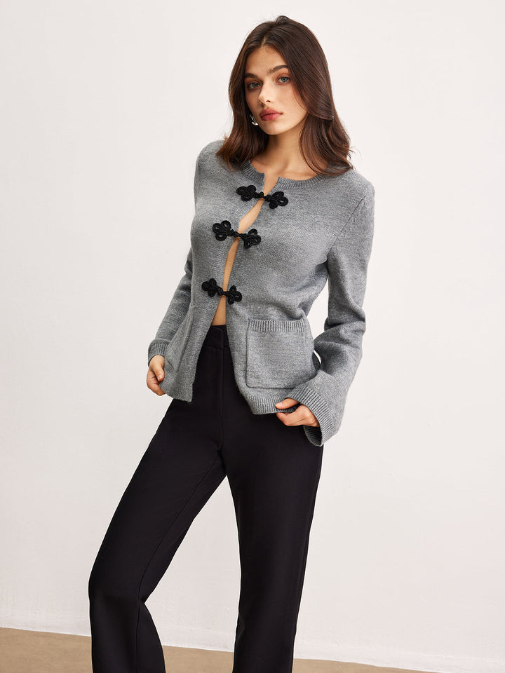 Cardigan Bouton Chinois de Loisir