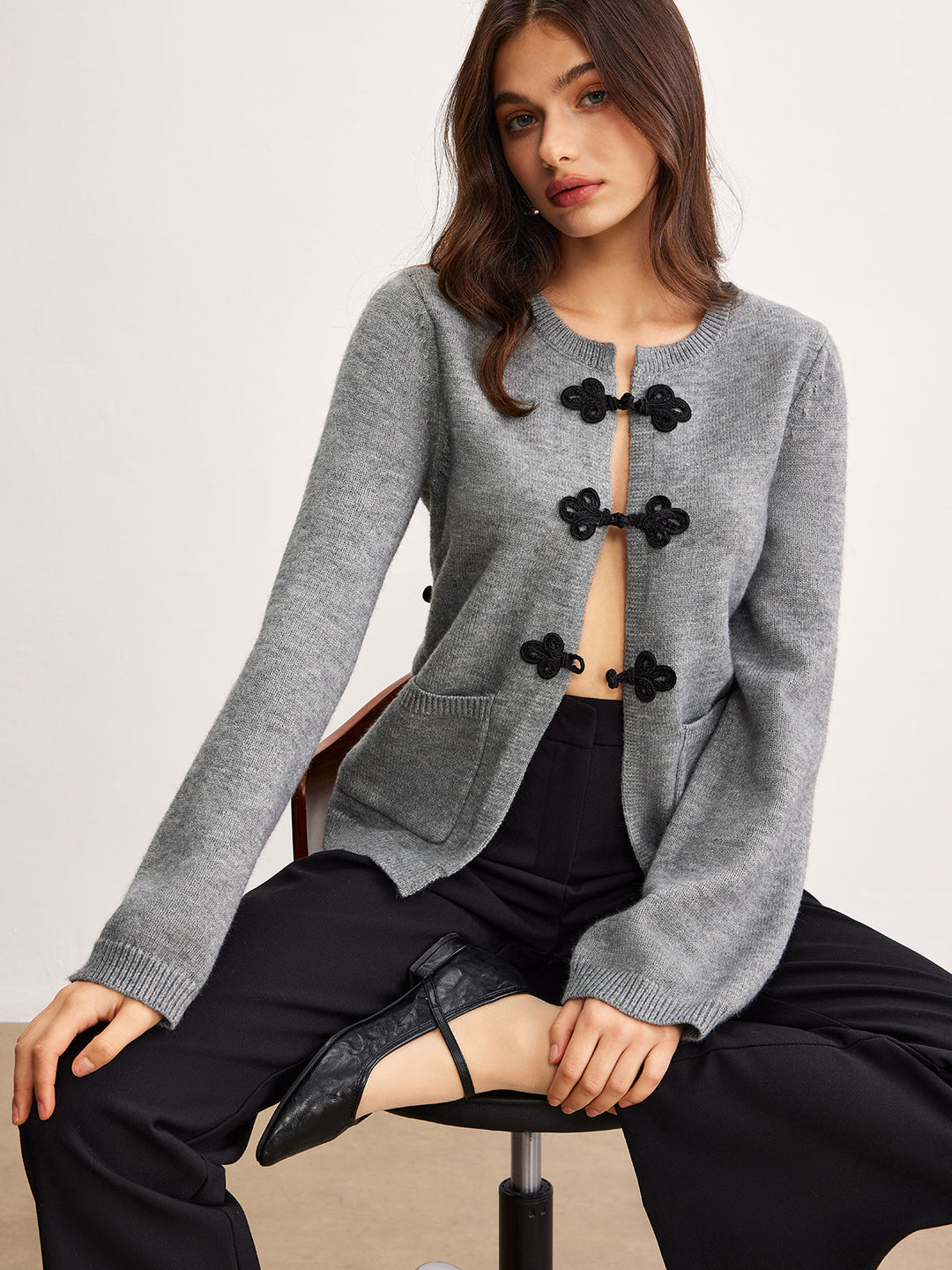 Cardigan Bouton Chinois de Loisir