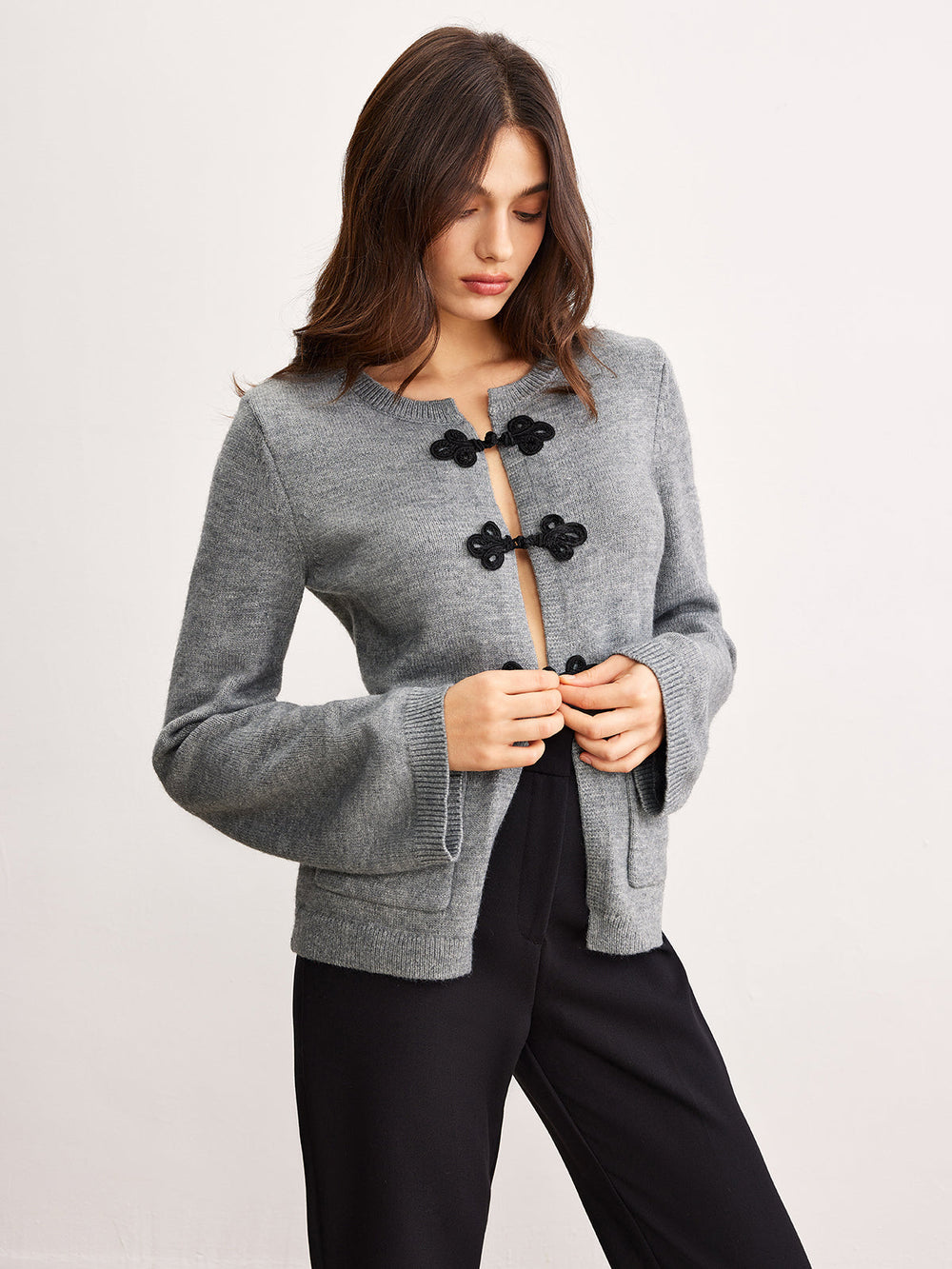 Cardigan Bouton Chinois de Loisir