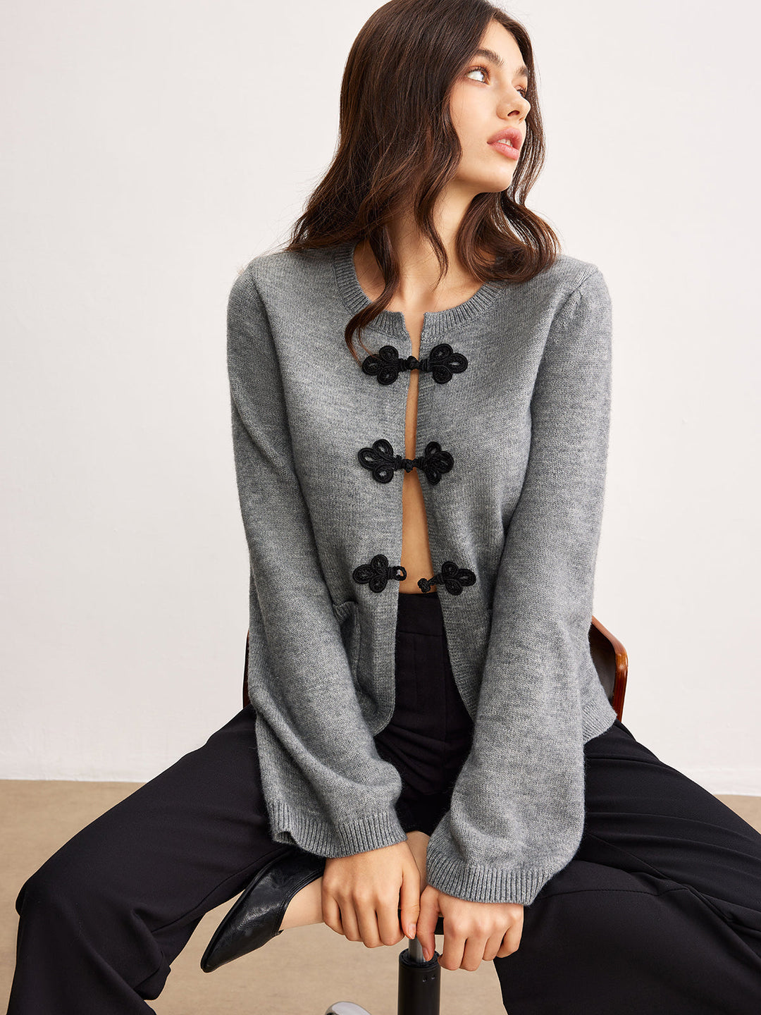 Cardigan Bouton Chinois de Loisir
