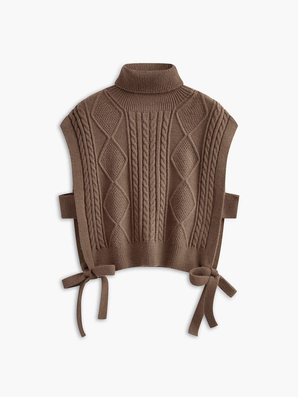 Gilet Pull Col Roulé Noué
