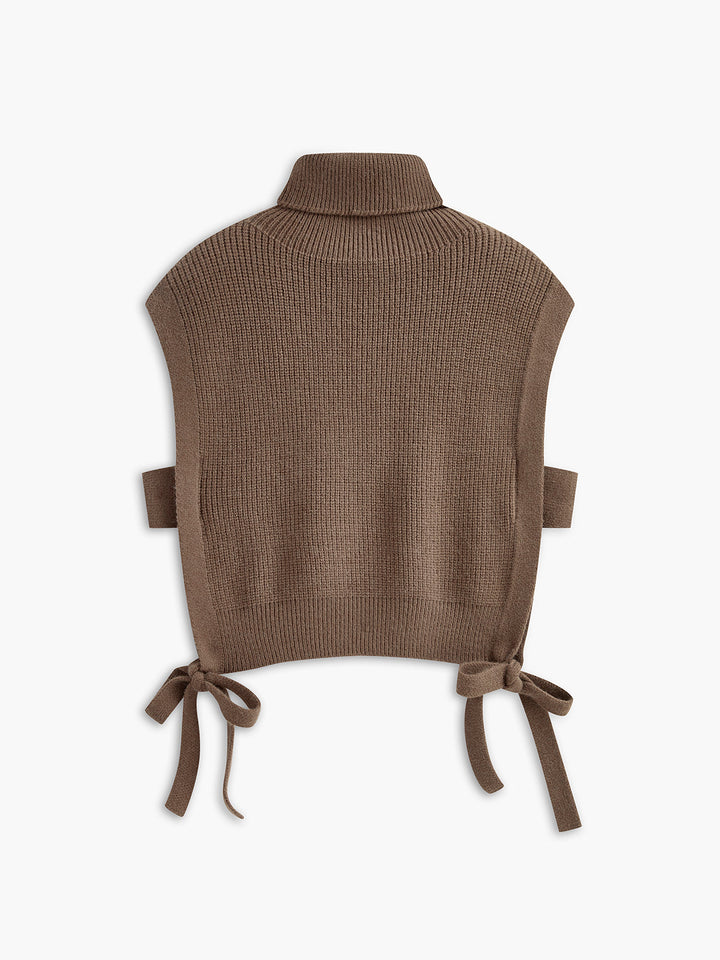 Gilet Pull Col Roulé Noué