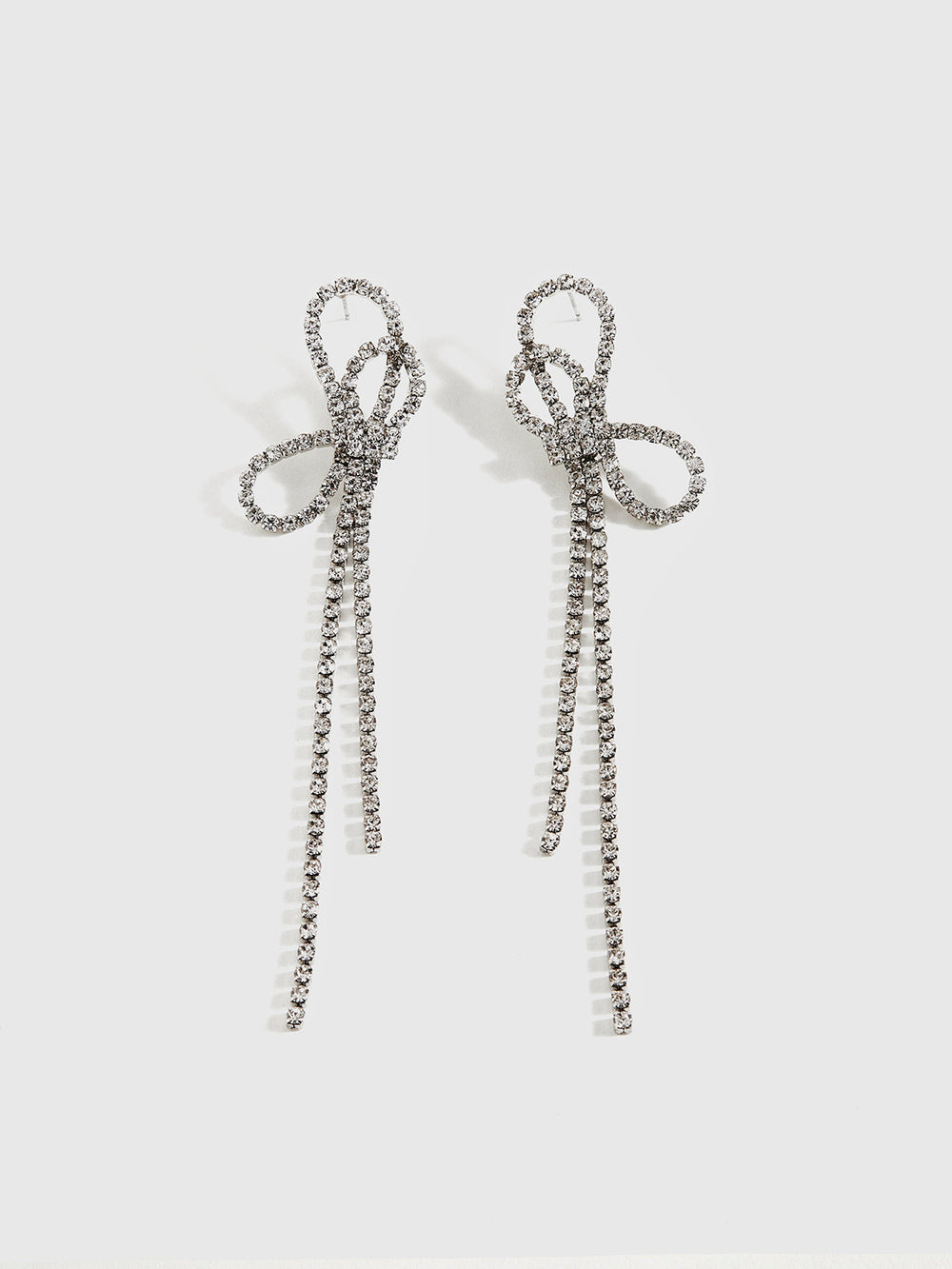 Boucles d'oreilles à franges avec nœud en strass