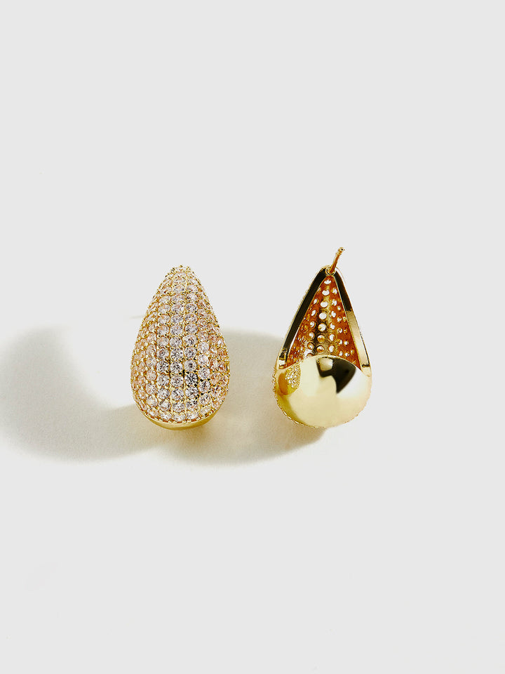 Boucles d'Oreilles Clous en Zircon Cuivre