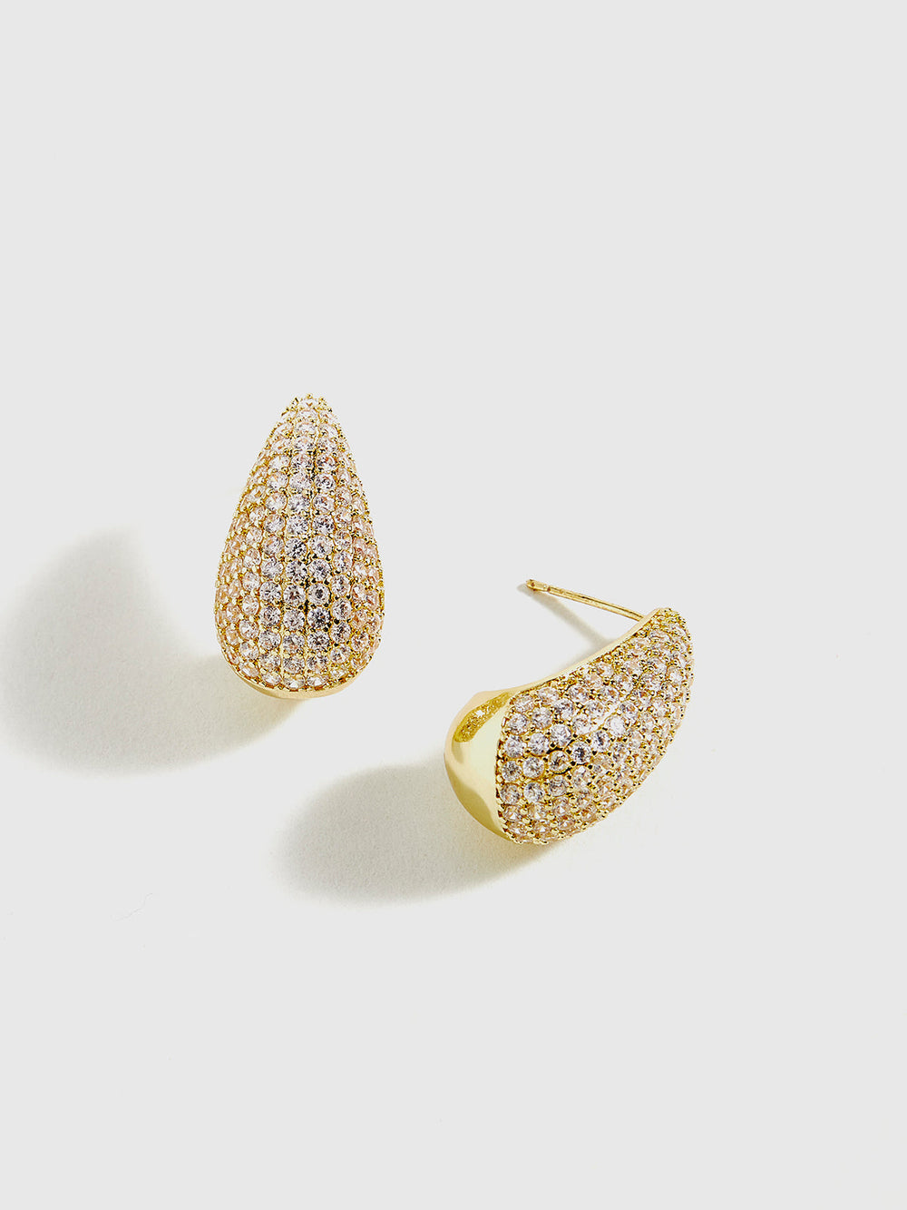 Boucles d'Oreilles Clous en Zircon Cuivre