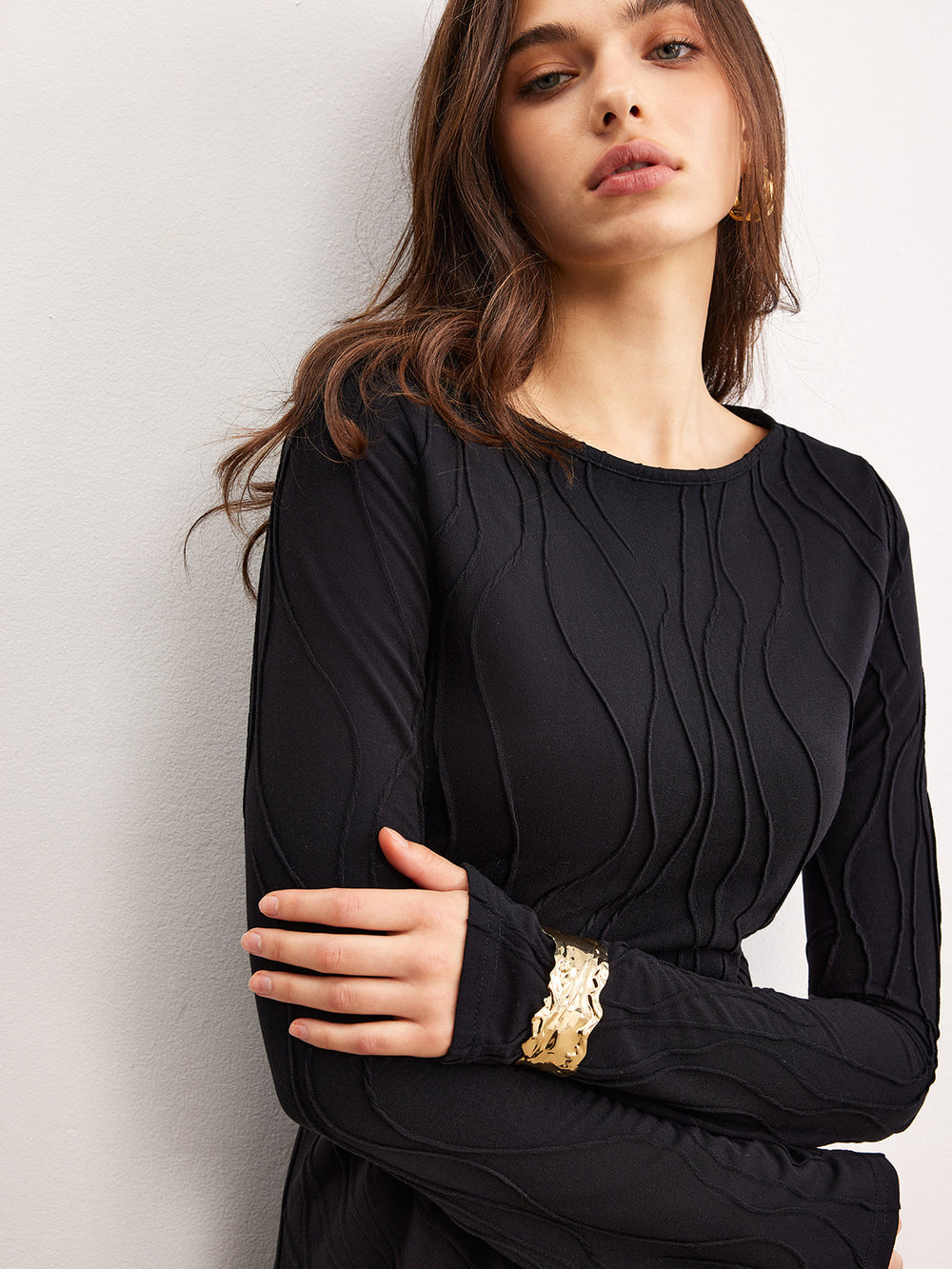 Robe Longue à Passepoil Uni