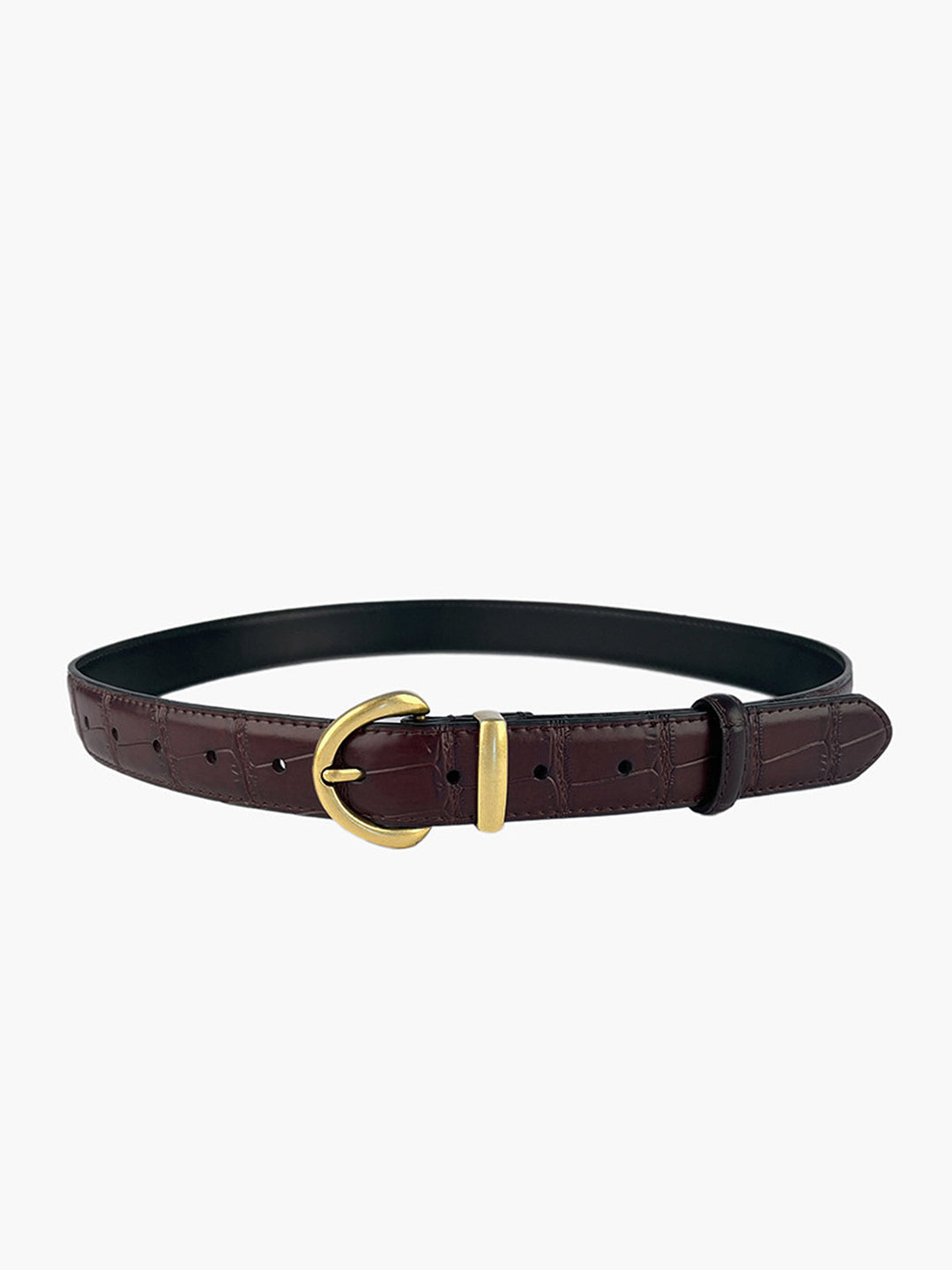 Ceinture à boucle motif crocodile vintage