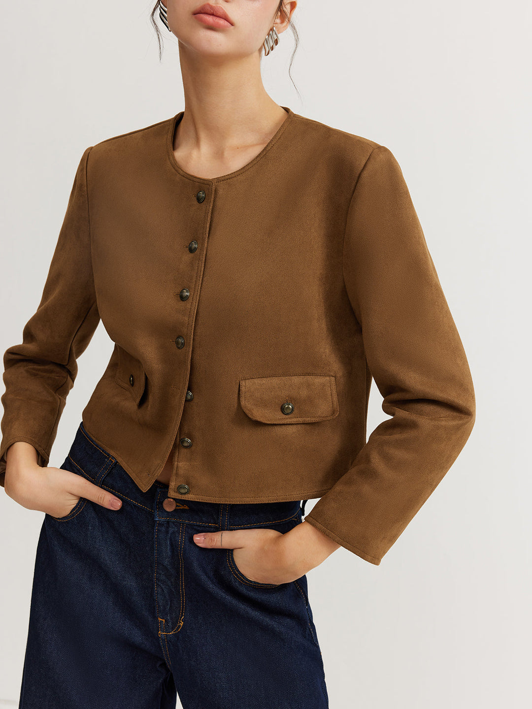 Manteau Trench Daim Bouton De Loisir