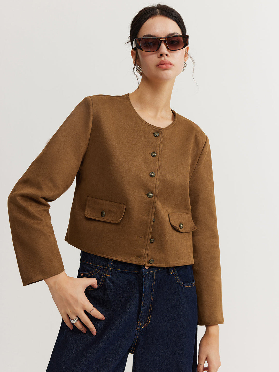 Manteau Trench Daim Bouton De Loisir