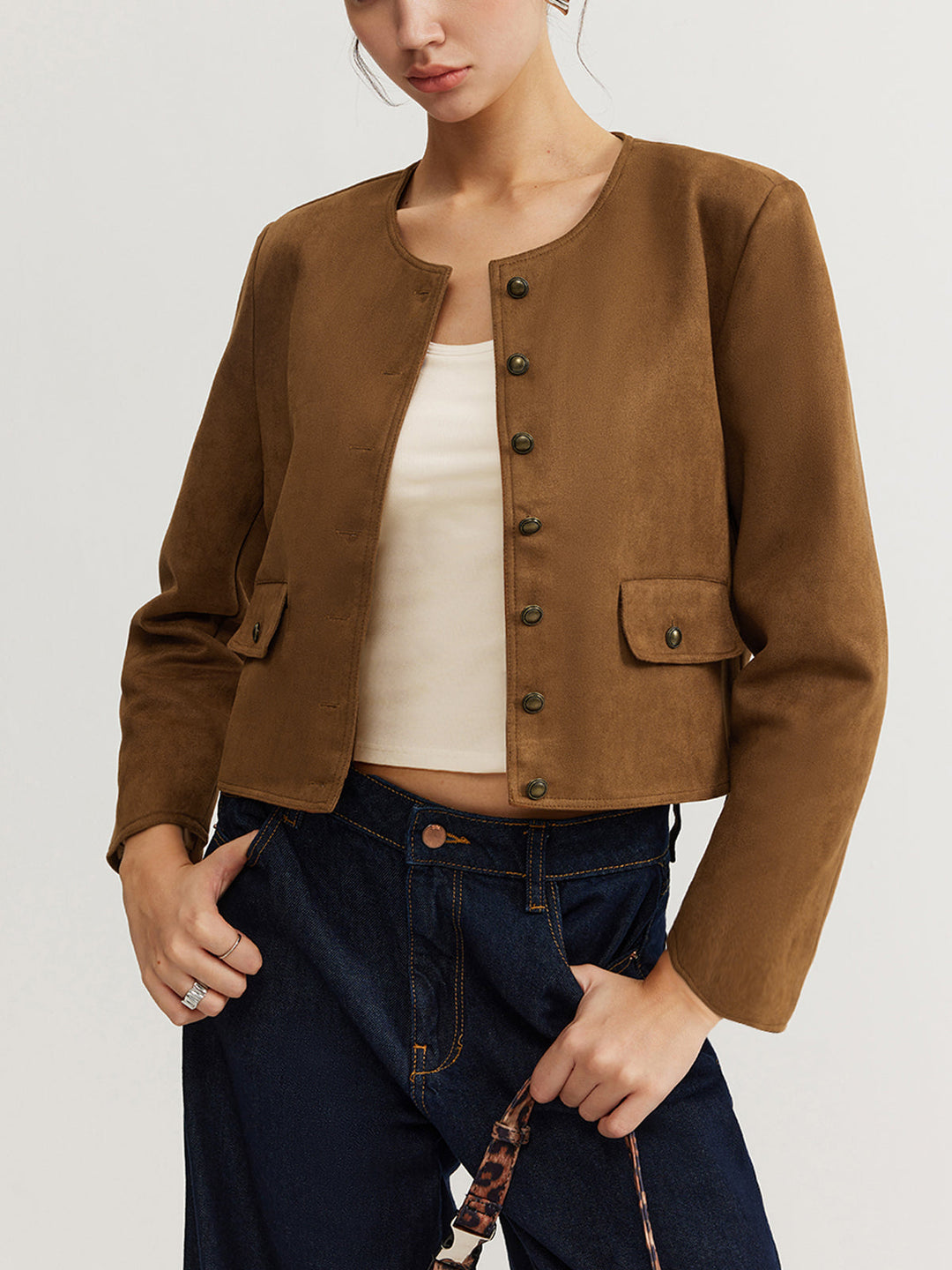 Manteau Trench Daim Bouton De Loisir