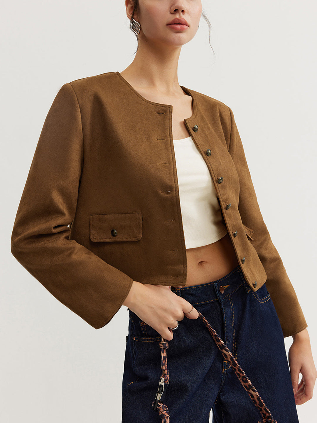Manteau Trench Daim Bouton De Loisir