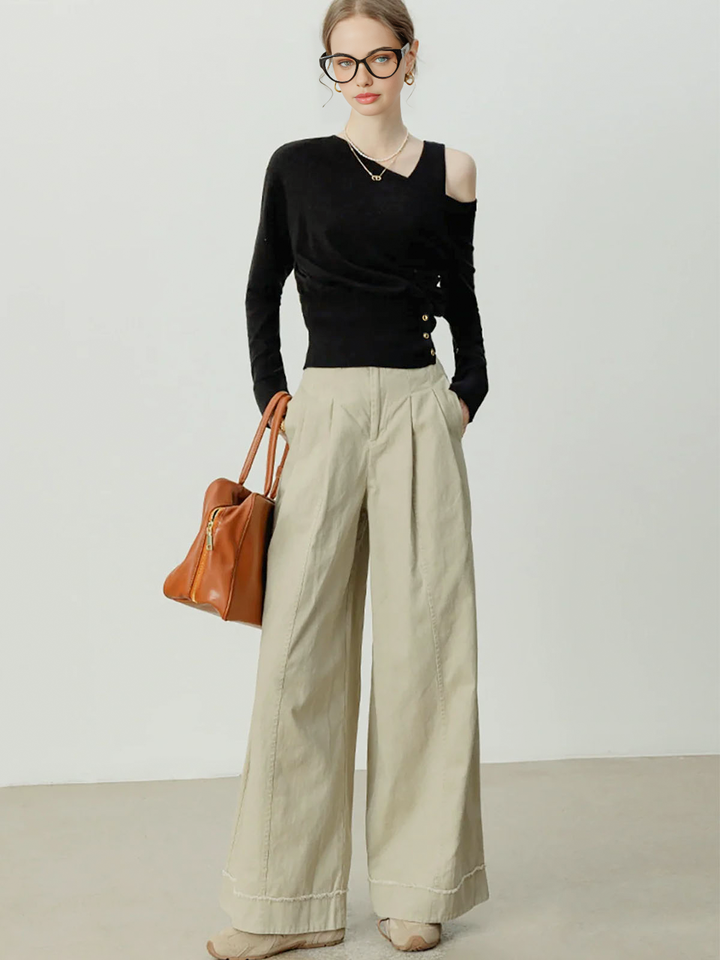 Sweater Co-ords à épaules dénudées froides asymétriques
