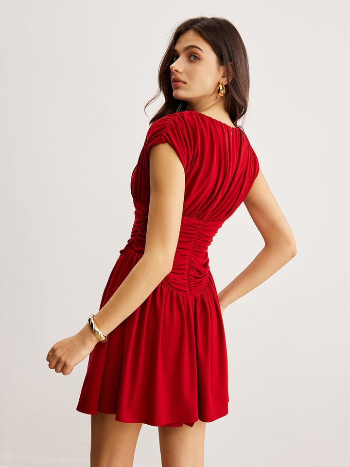 Robe élégante à volants plissés