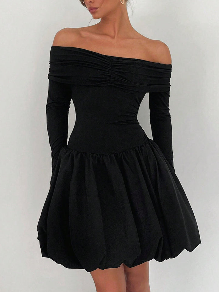 Robe En Jersey Droit Aux Épaules et À La Taille