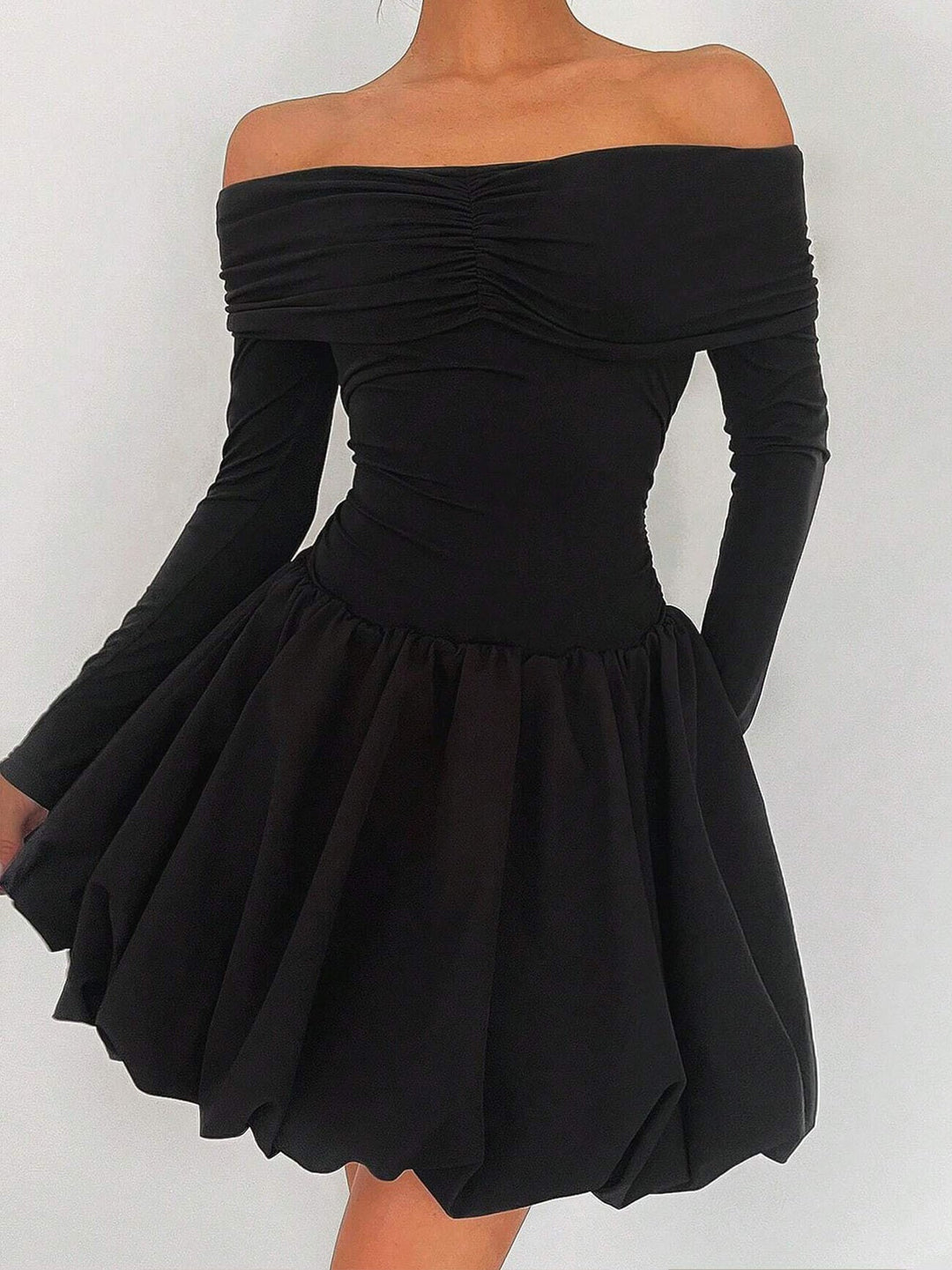 Robe En Jersey Droit Aux Épaules et À La Taille