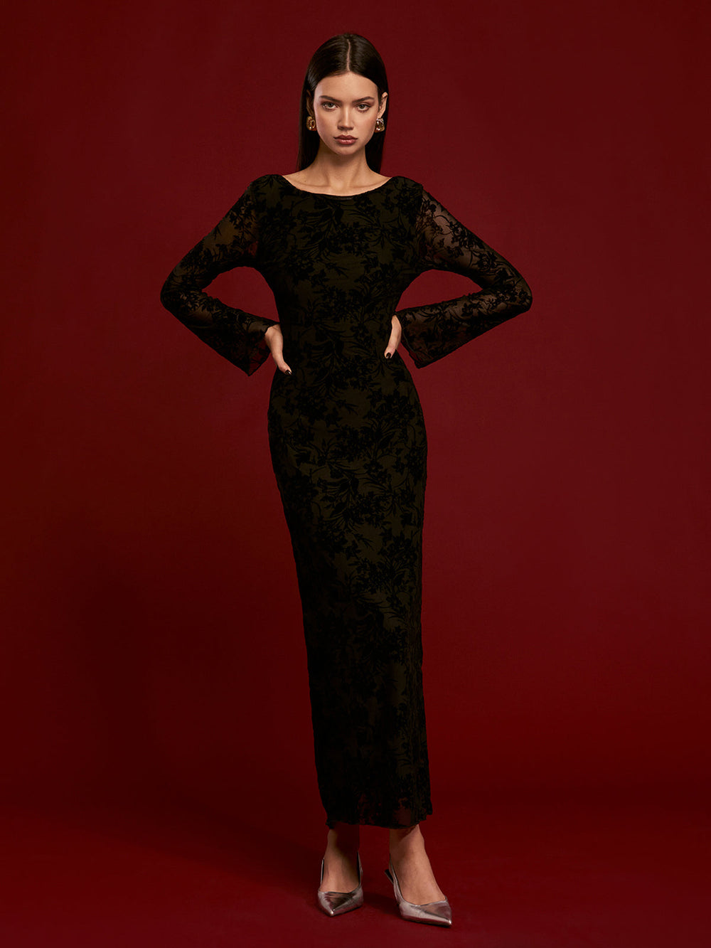 Robe Longue Sans Dos en Velours