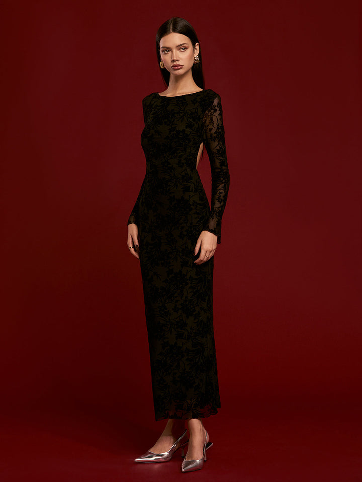 Robe Longue Sans Dos en Velours