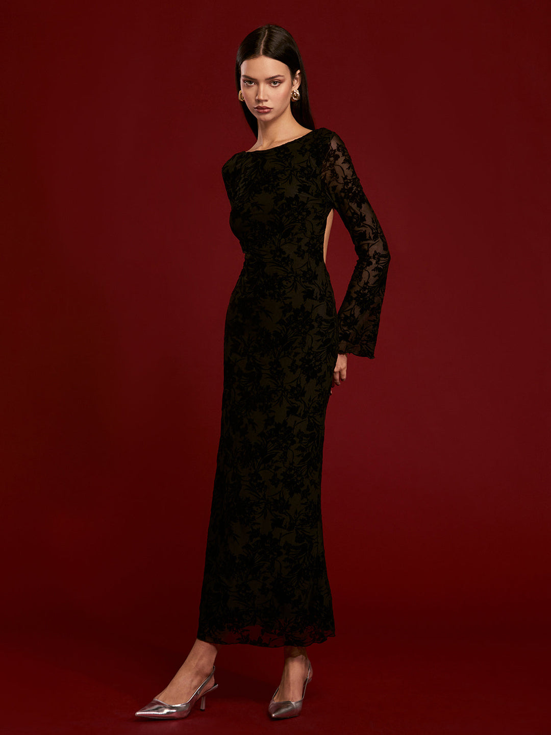 Robe Longue Sans Dos en Velours