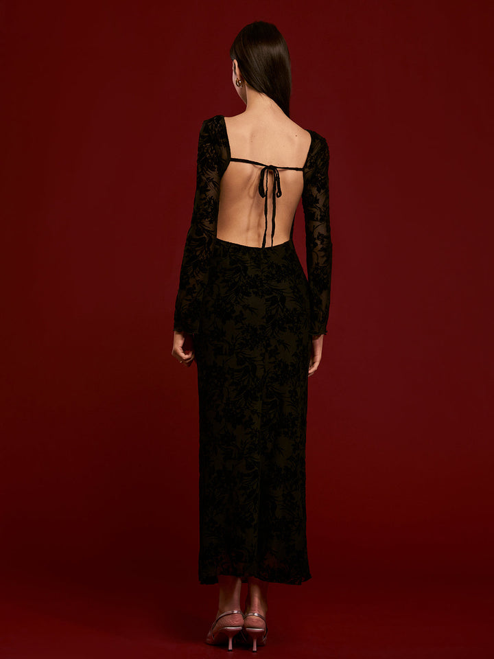 Robe Longue Sans Dos en Velours