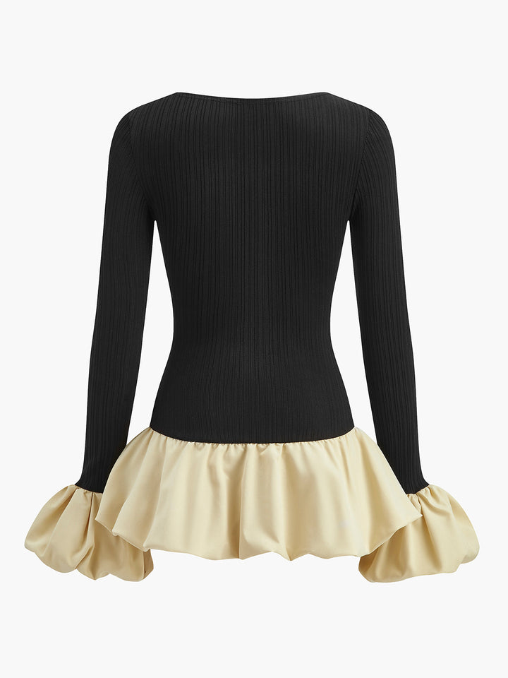 Robe Courte à Panneau de Taille Bud