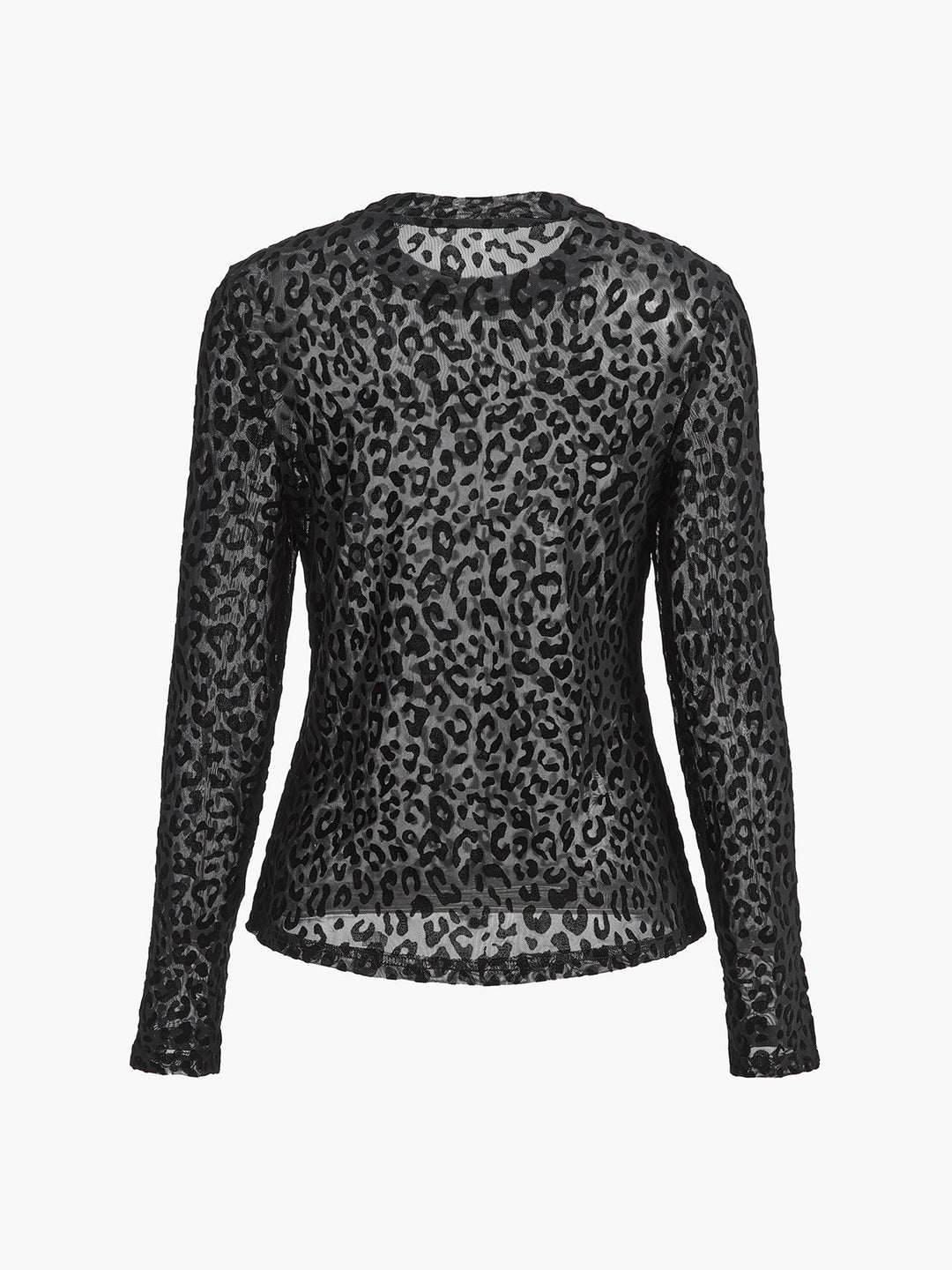 T-shirt translucide imprimé léopard