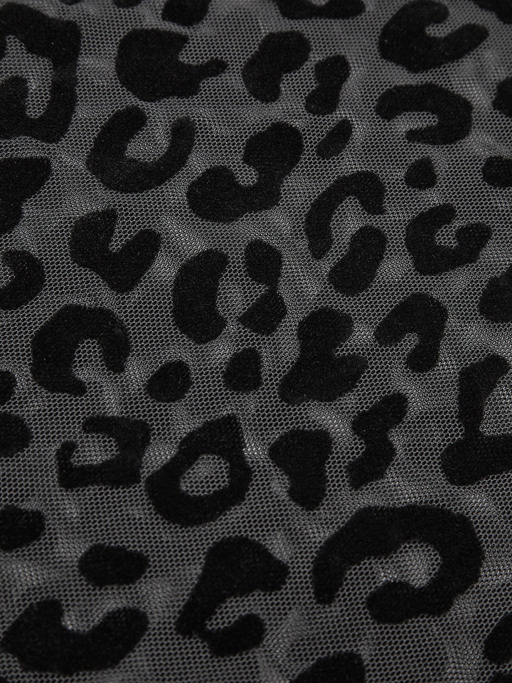 T-shirt translucide imprimé léopard