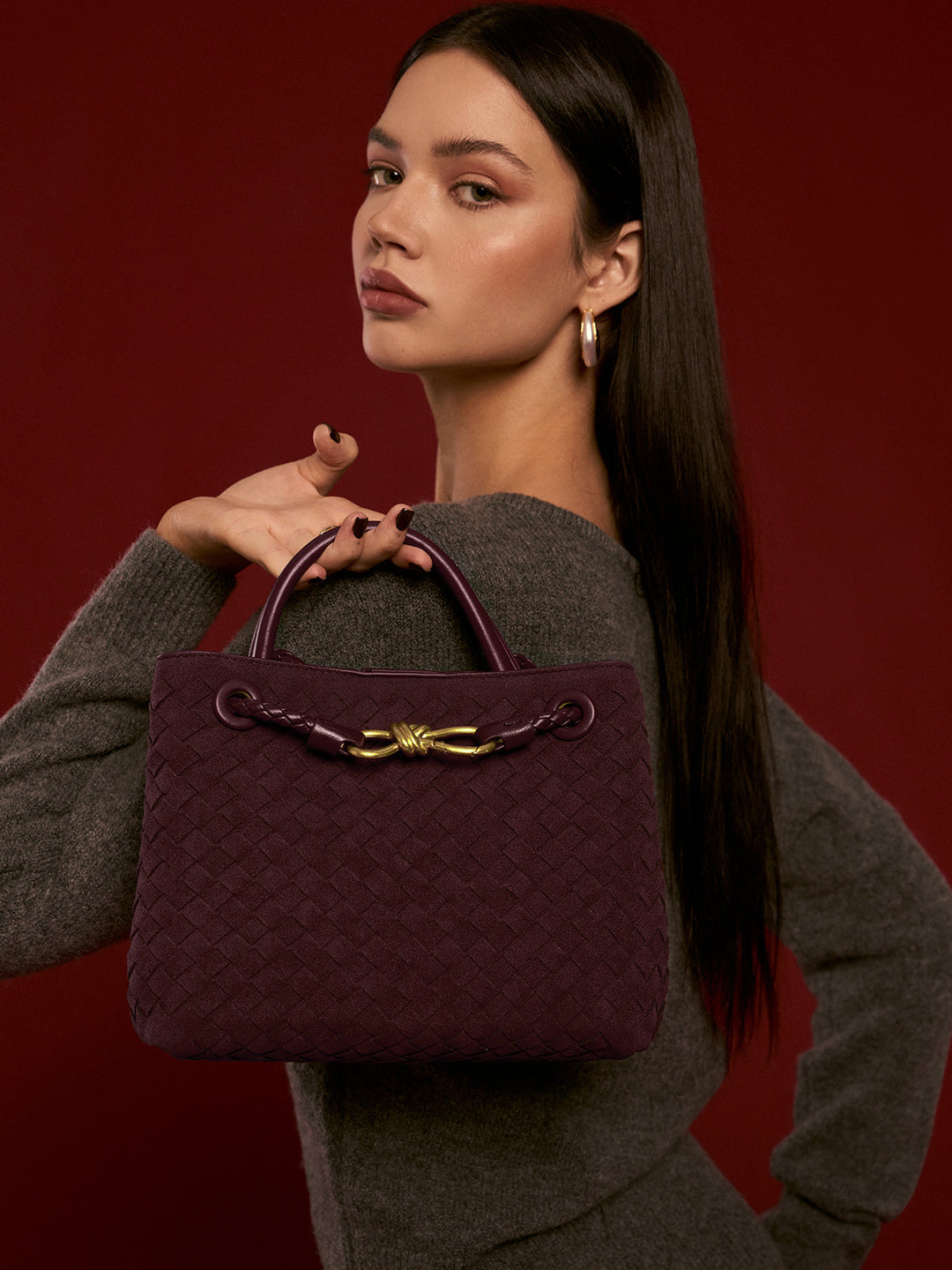 Sac Cabas Tissé en Daim