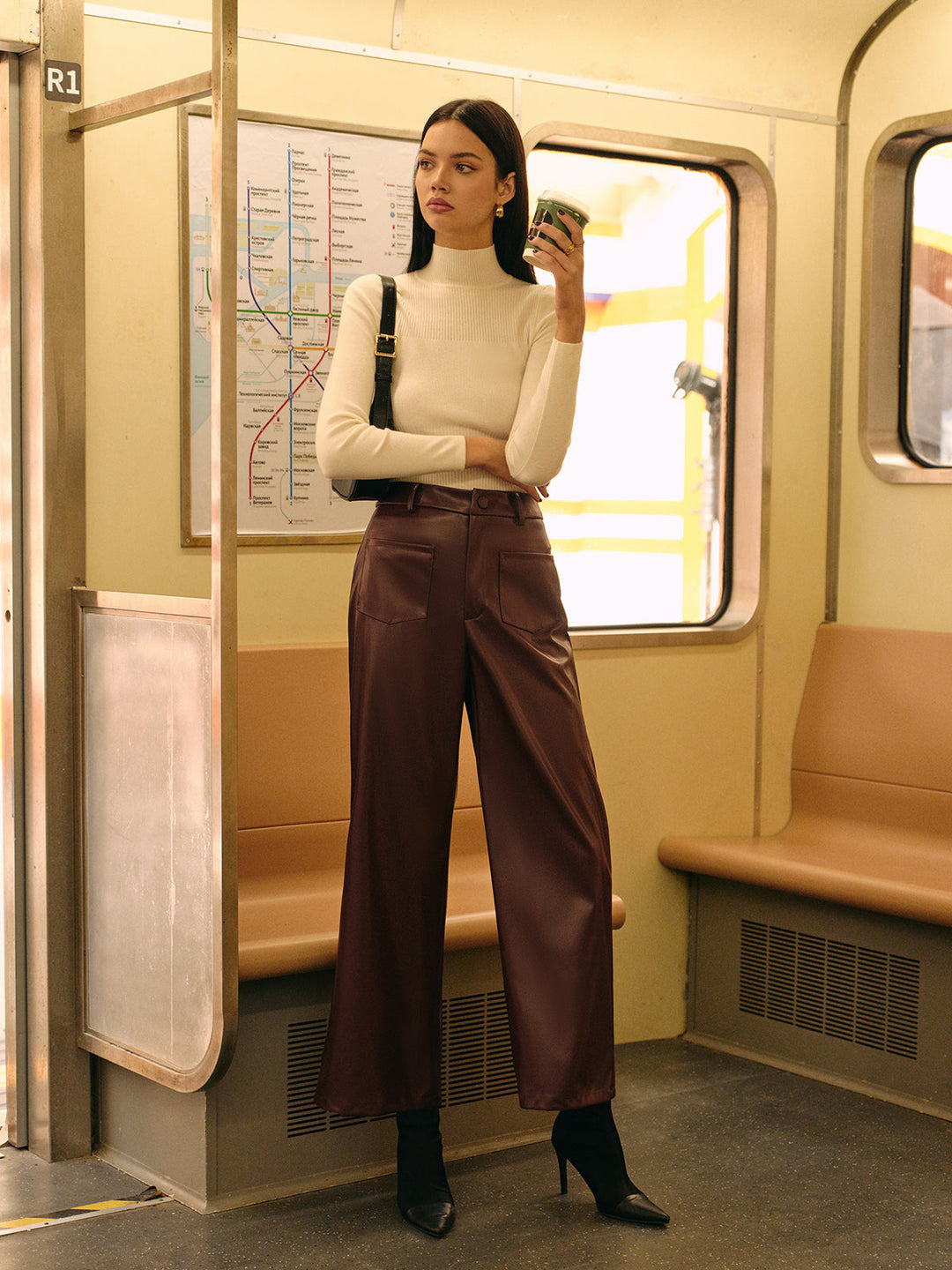 Pantalon Retro en Similicuir