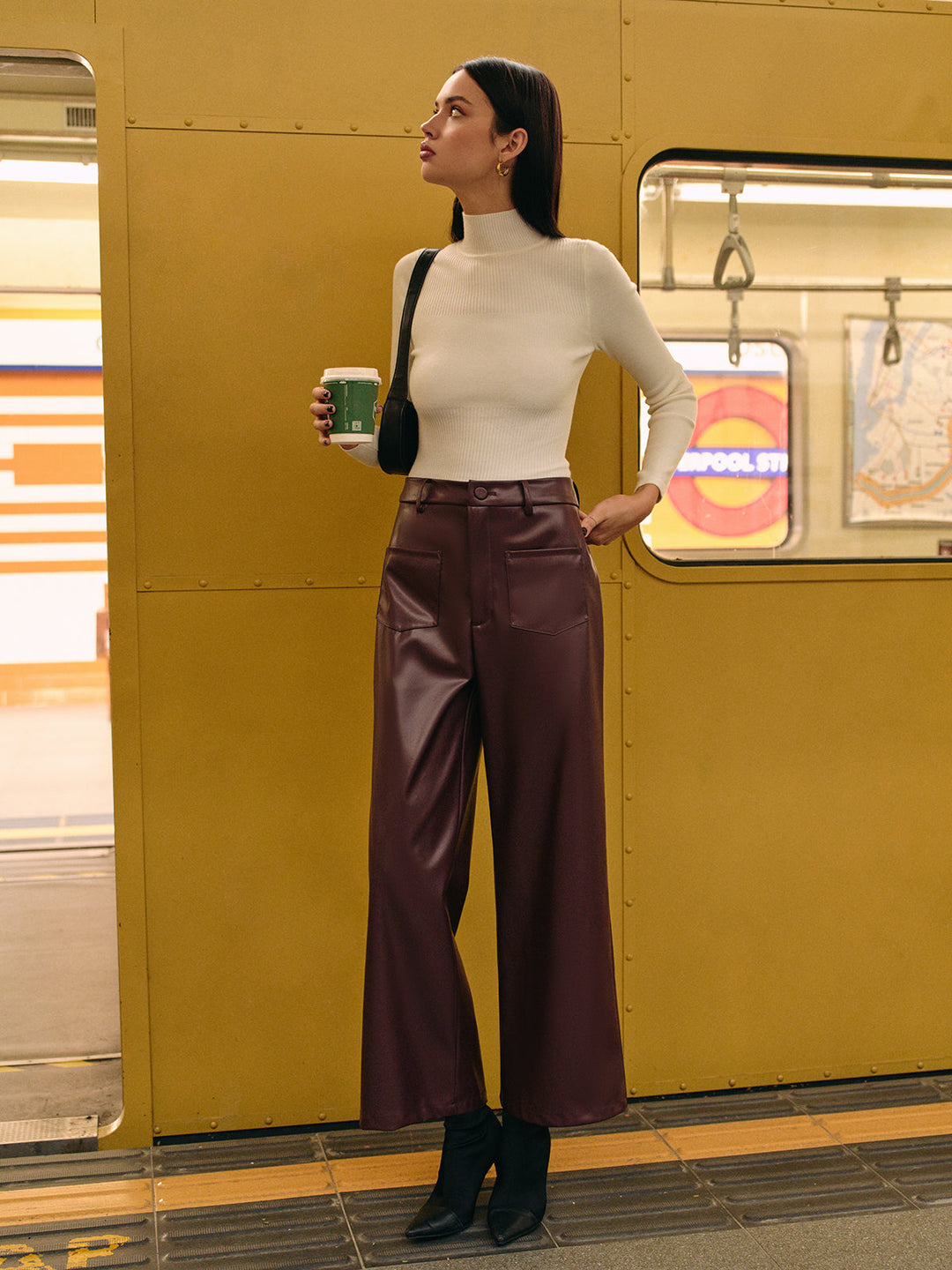 Pantalon Retro en Similicuir