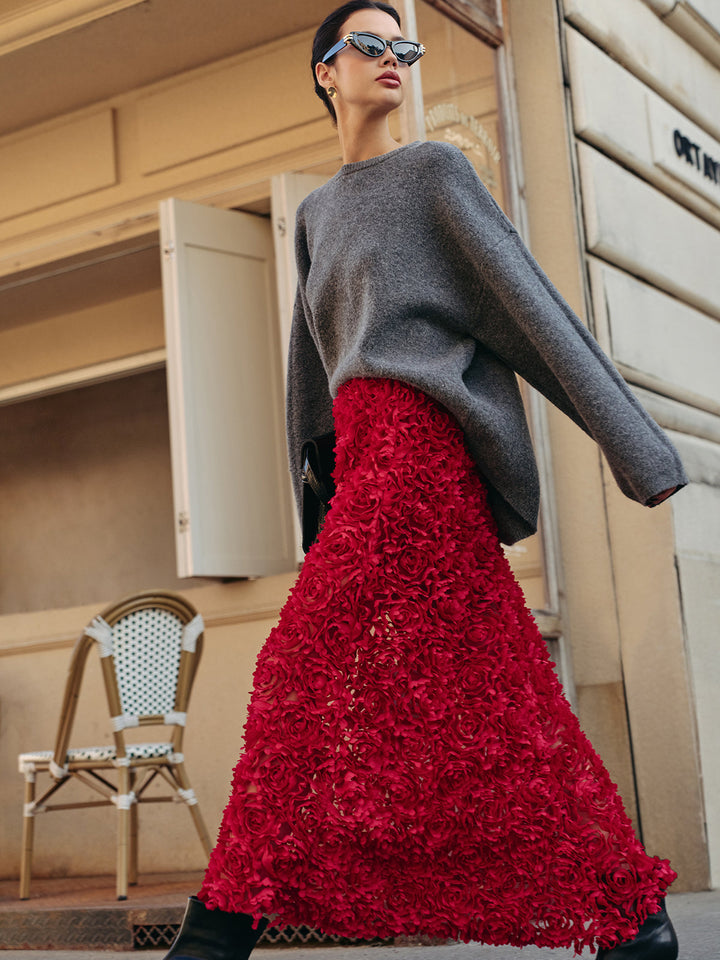 Jupe Taille Haute Rosace