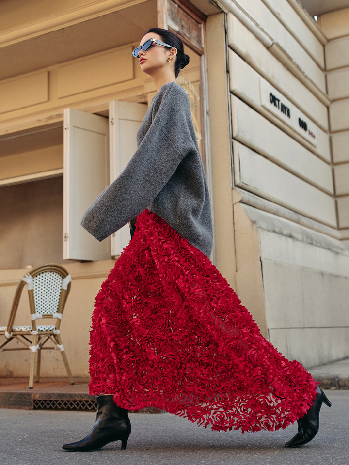 Jupe Taille Haute Rosace