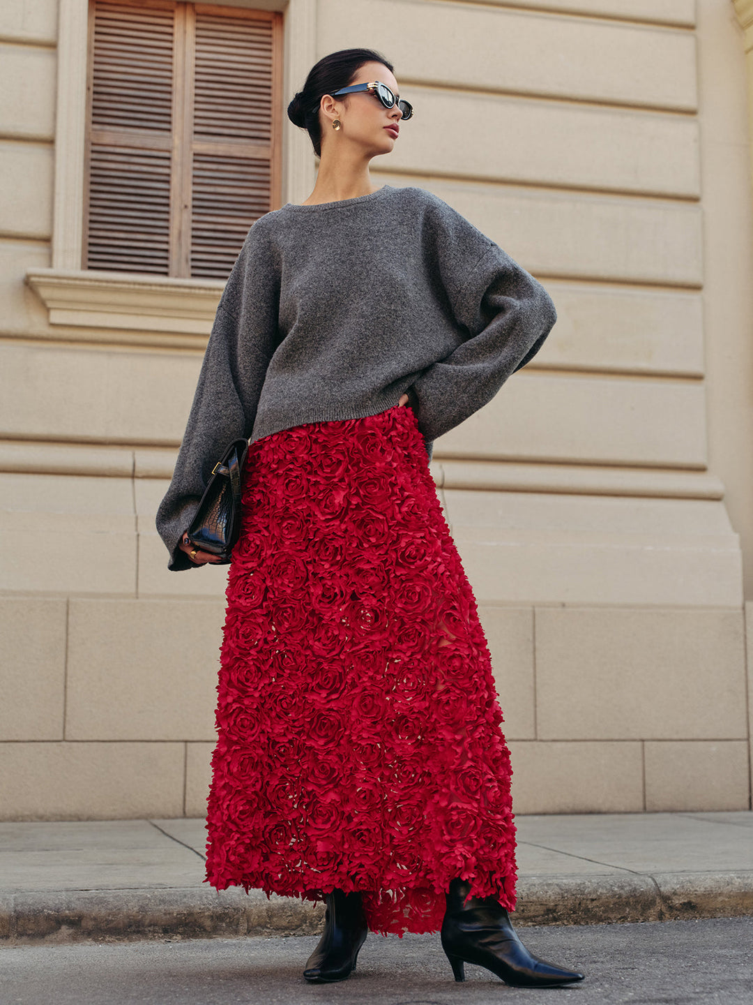 Jupe Taille Haute Rosace