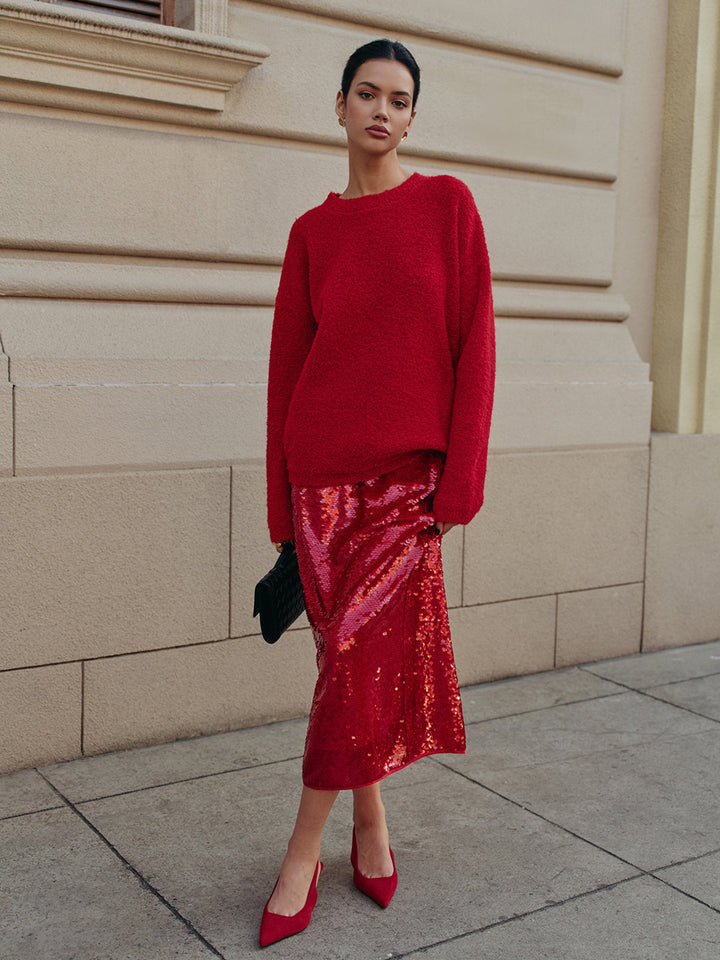 Jupe Élégante Lisse à Sequins
