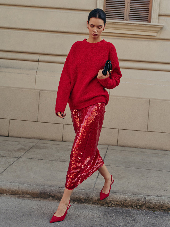 Jupe Élégante Lisse à Sequins