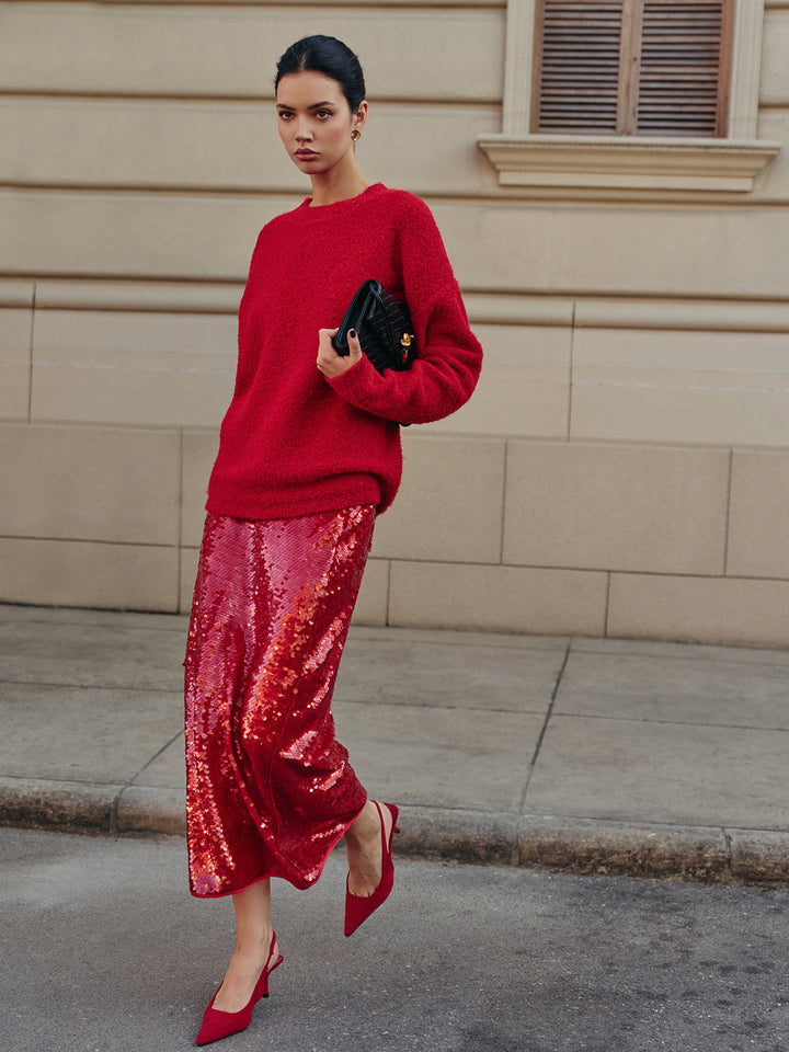 Jupe Élégante Lisse à Sequins