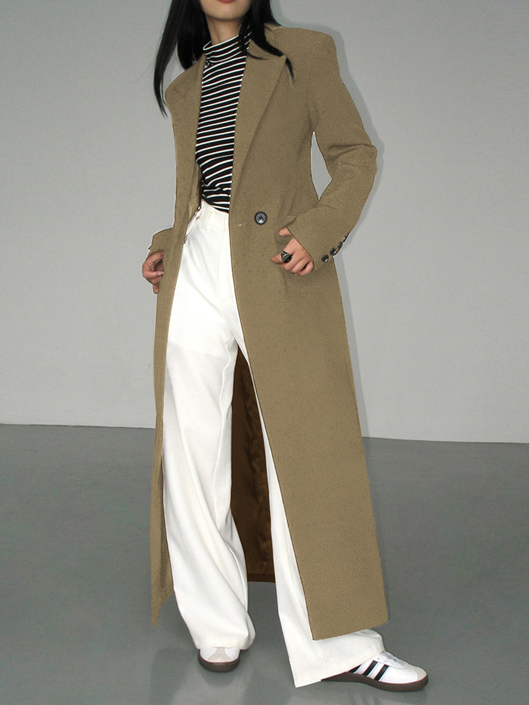 Manteau Blazer à Col Poche