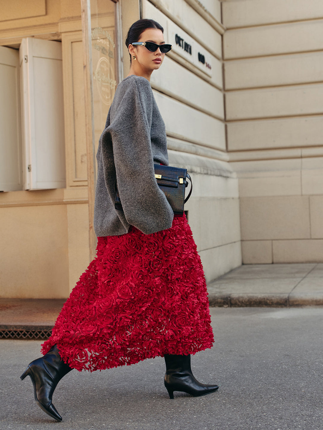 Pull Col Roulé Oversize Uni en Mélange de Laine