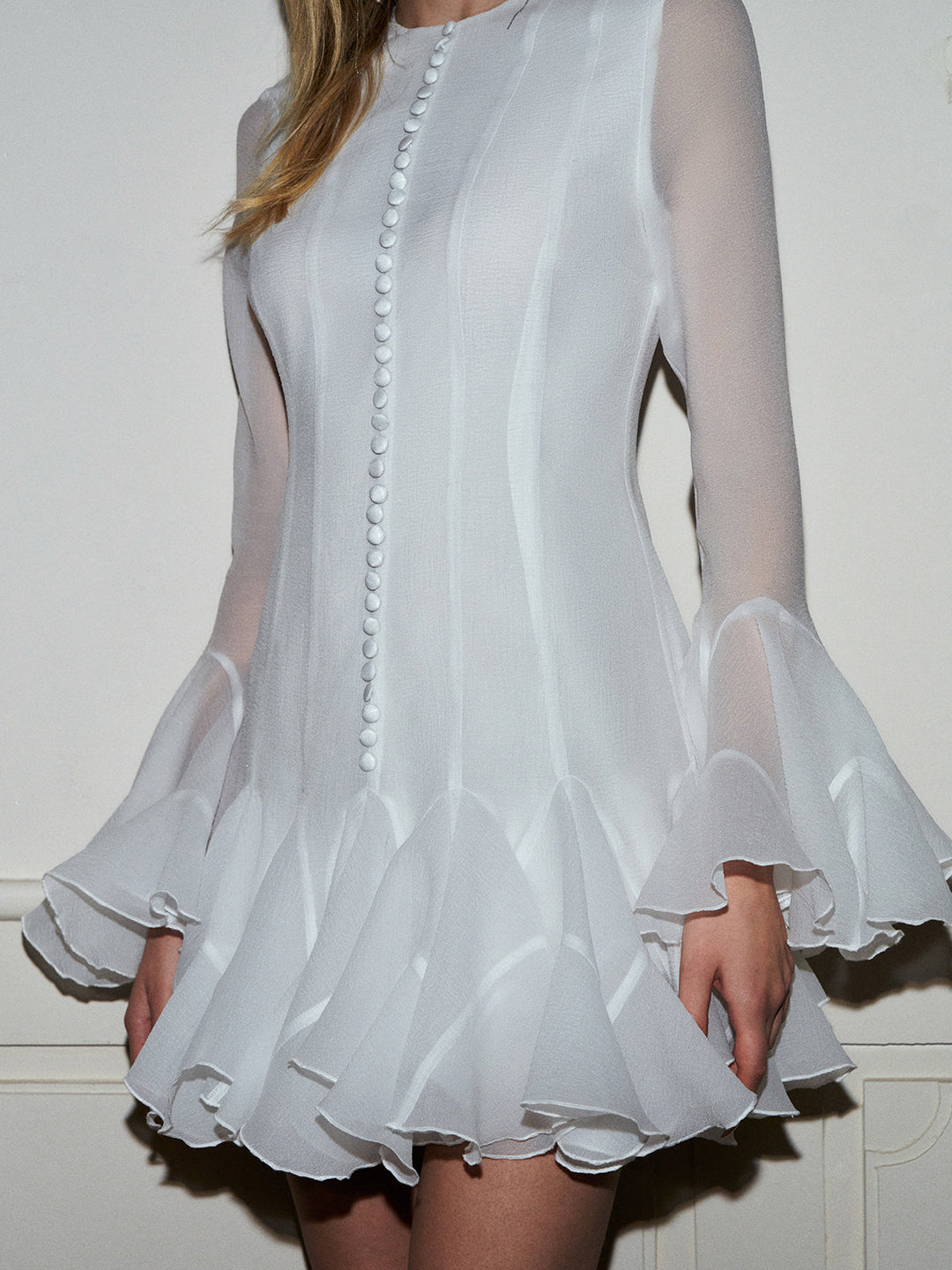 Robe Transparente à Volants Romance