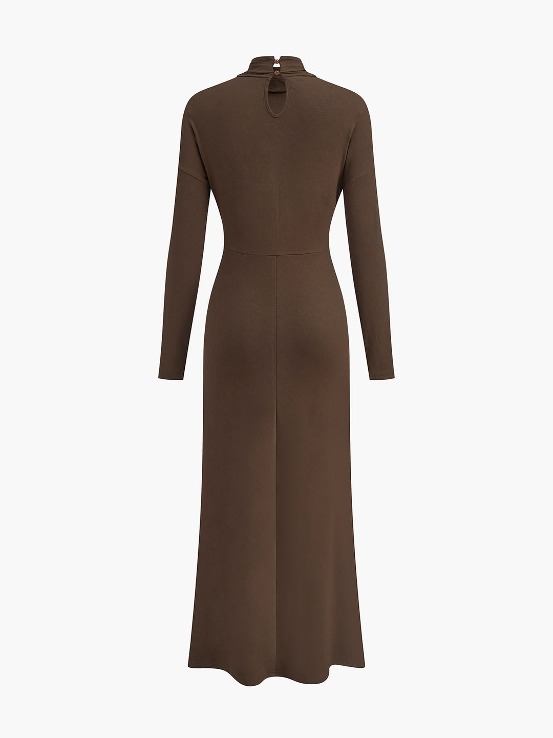 Robe Longue Plissée à Col Roulé