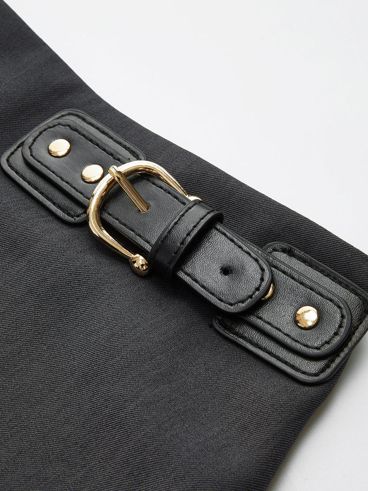 Jupe Ceinture à Plis Latéraux